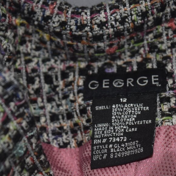 Vintage George rainbow Tweed Blazer jacket Size 12 - Picture 3 of 3